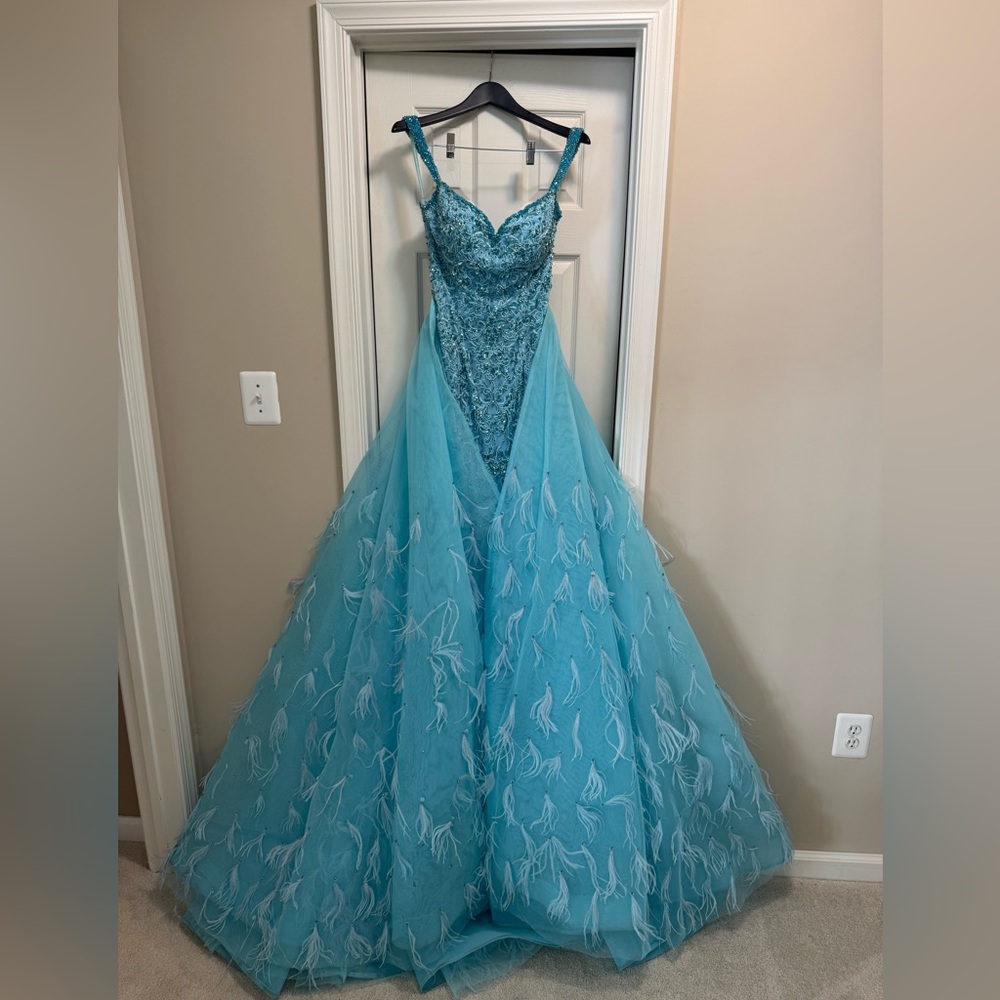Ashley Lauren Light Teal Blue Dress